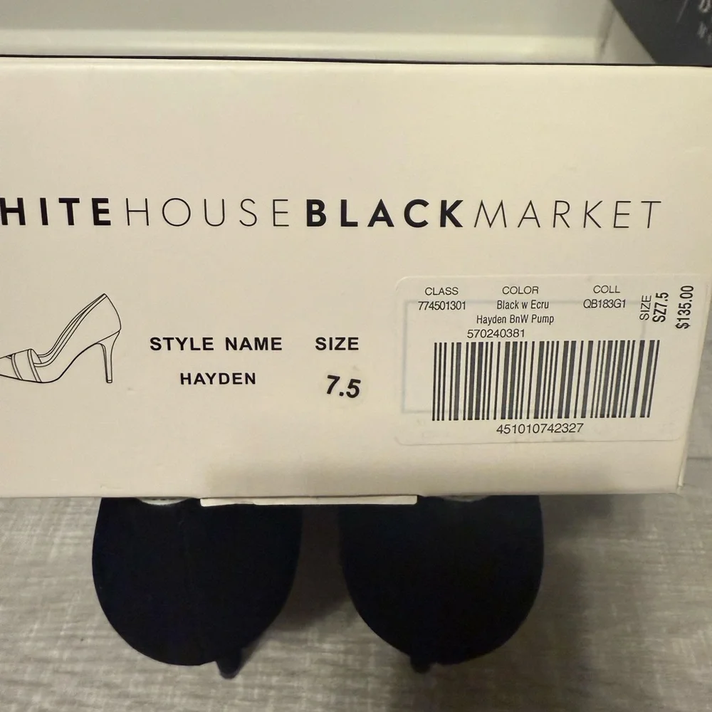 White House Black Market Black and White Heels - Picture 6 of 6